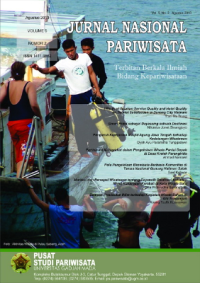 Image of JURNAL NASIONAL PARIWISATA VOLUME 5 NOMOR 2, AGUSTUS 2013 PUSAT STUDI PARIWISATA UNIVERSITAS GAJAH MADA