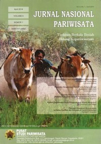 Image of JURNAL NASIONAL PARIWISATA VOLUME 6 NOMOR 1, APRIL  2014 PUSAT STUDI PARIWISATA UNIVERSITAS GAJAH MADA